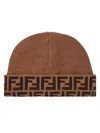 Fendi Ff-patterned Hat In Brown