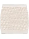 Fendi Beige Ff Cashmere And Wool Mini Skirt In Beige