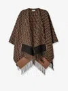 Fendi Women Wool And Cashmere Poncho In Brown