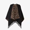 Fendi Wool And Cashmere Poncho In Black