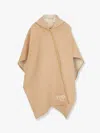 Fendi Wool And Cashmere Poncho With Leather Profiles
