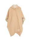 Fendi Wool And Cashmere Poncho With Leather Profiles
