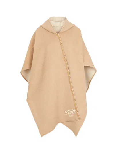 Fendi Beige Wool And Cashmere Poncho