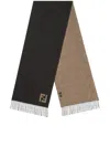 Fendi Wool And Cashmere Fringed Scarf Accessories In Black