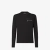 Fendi Knit Sweater With Ribbed Cuffs And Pocket In Black