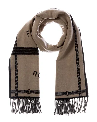 Fendi Wool & Cashmere-blend Scarf In Brown