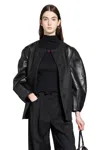 Fendi Wool And Leather Jacket In Gray
