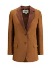 Fendi Wool Single-breasted Jacket Featuring Flap Pockets In Brown