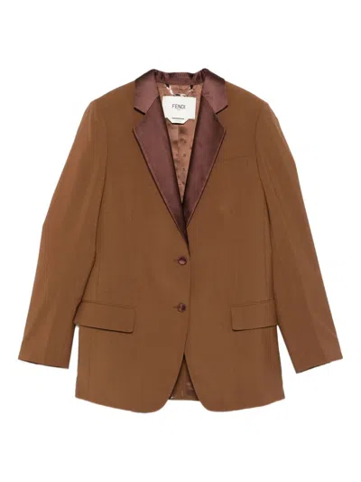 FENDI FENDI WOOL AND MOHAIR BLAZER
