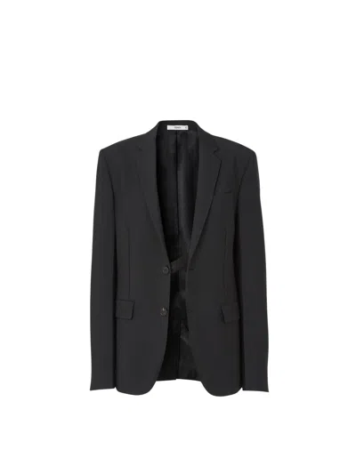Fendi Wool & Mohair Notched Revers Jacket For Women In Black