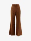 Fendi Women Wool And Mohair Trousers In Brown