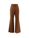 Fendi Women Wool And Mohair Trousers In Brown