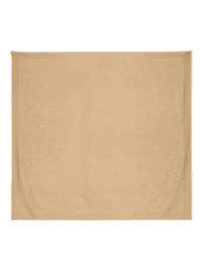 Fendi Wool And Silk Scarf In Brown