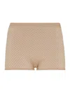 Fendi Beige Ff Wool Shorts In Nude & Neutrals