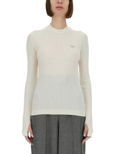 FENDI FENDI WOOL AND SILK SWEATER