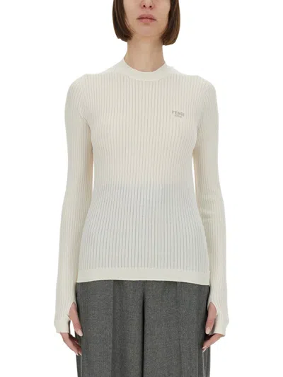 FENDI FENDI WOOL AND SILK SWEATER