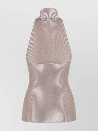 Fendi Wool And Viscose Top With Halter Neckline In Pink
