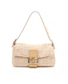 Fendi Wool Baguette Bag In Neutral