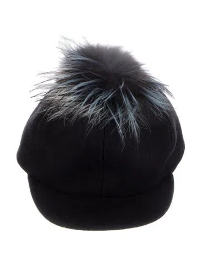 Pre-owned Fendi Wool Baseball Cap In Black