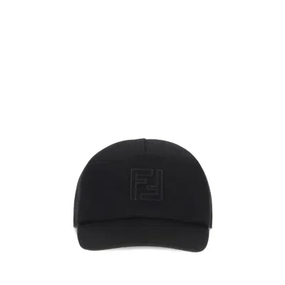 Fendi Wool Baseball Hat In Brown