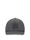 Fendi Wool Baseball Hat In Gray