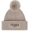 Fendi Knitted Beanie With Pom Detail