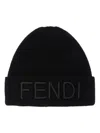 Fendi Wool Beanie Hat In Black