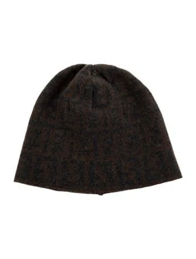 Pre-owned Fendi Wool Beanie Hat In Brown