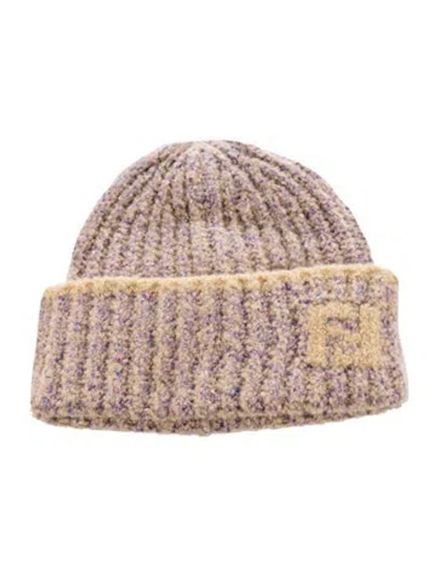 Pre-owned Fendi Wool Beanie In Purple