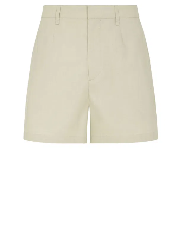 FENDI fringed monogram bermuda shorts - Blue