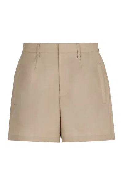 Fendi Wool Bermuda-shorts In Neutral