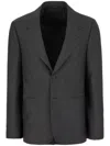 Fendi Wool Blazer With Central Back Slit In Grey