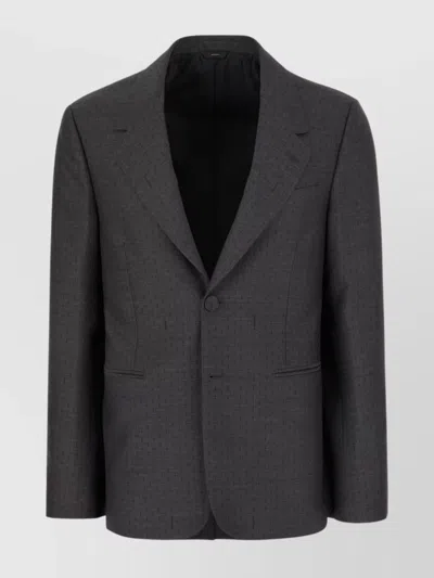 FENDI WOOL BLAZER WITH CENTRAL BACK SLIT