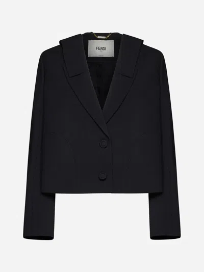 FENDI FENDI WOOL-BLEND BOLERO BLAZER