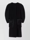 Fendi Wool Blend Coat Featuring Fur Pockets In Black