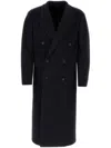 Fendi Black Wool Double-breasted Trench Coat In Black