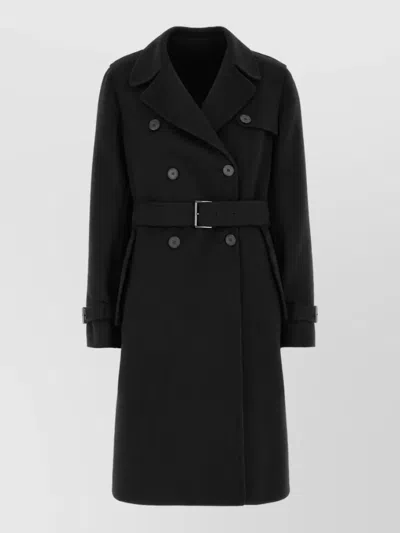 Fendi Wool Blend Fitted Jacket In Black