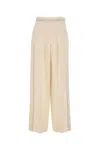 Fendi Ivory Wool Blend Pant In White