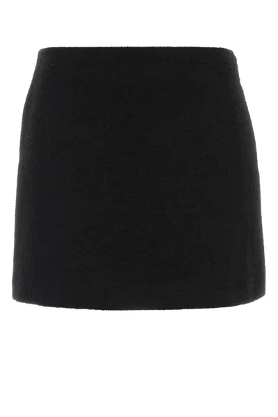 Fendi Wool Blend Mini Skirt With Cupro Lining In Black