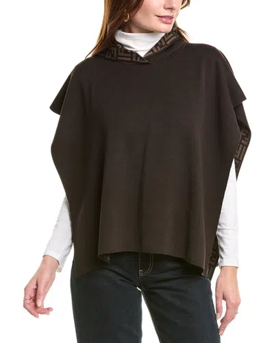 Fendi Wool-blend Poncho In Brown