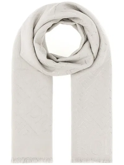 Fendi Wool Blend Scarf In Grey