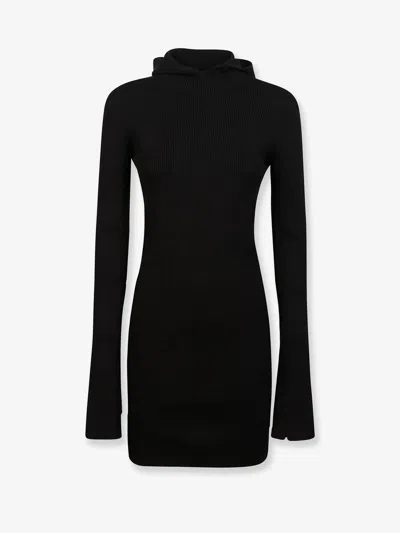 Fendi Wool Blend Short Dress In Black