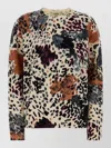 Fendi Wool And Cashmere Moth-print Pullover Clothing In Multi