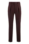 Fendi Men's Wool Blend Pant In Burgundy