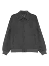 Fendi Double Wool Jacket With Ff Detail In Gray