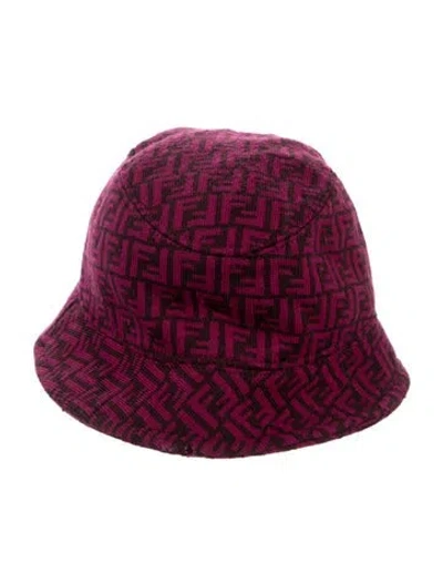 Pre-owned Fendi Wool Bucket Hat In Purple
