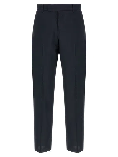 Fendi Wool Canvas Tailored Trousers In Black