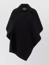 Fendi Wool Cape With Collar And Draped Shape In Animal Print