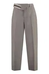 FENDI FENDI WOOL CARROT-FIT TROUSERS