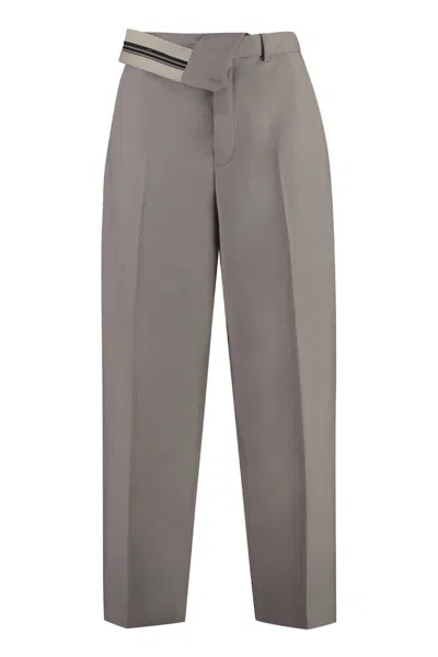 Fendi Mohair And Wool Trousers In Grey